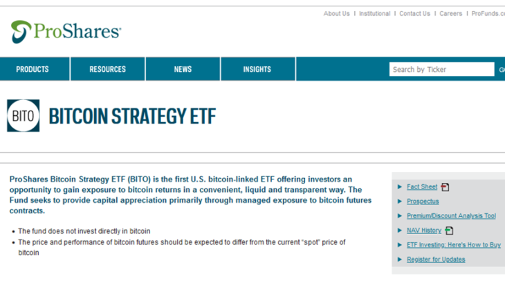 BITO、ビットコイン・リンクETF。暗号通貨ETFのチャートと考察