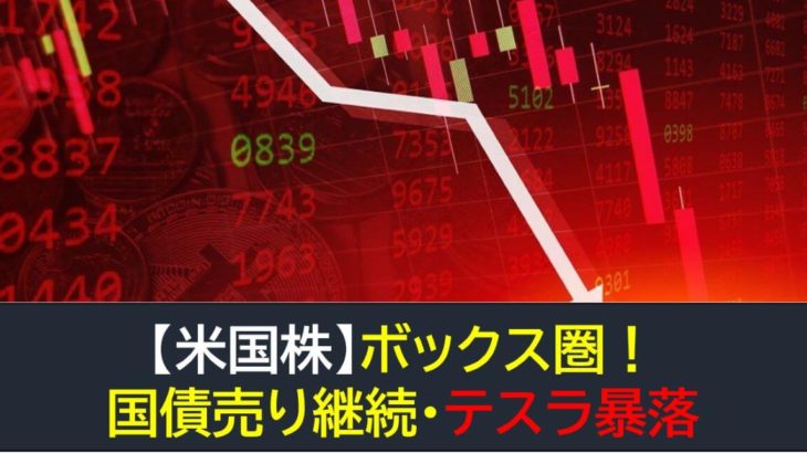 【米国株】ボックス圏移行・債券売り・テスラ暴落！