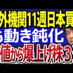 海外投資家記録的買い越し、日本株を11週連続！ただ動きは鈍化（動画）