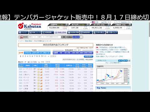 日経平均 43050 いった瞬間、宇宙最速終了LIVE（動画）