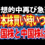 【緊急】日本株急落で、◉◉が絶好の買い場になる？米国株と中国株も解説（動画）