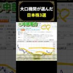 大口機関が選んだ日本株３選YouTube #日本株 #米国株 #新NISAで賢くお金を増やす #株式投資で資産運用するコツ（動画）