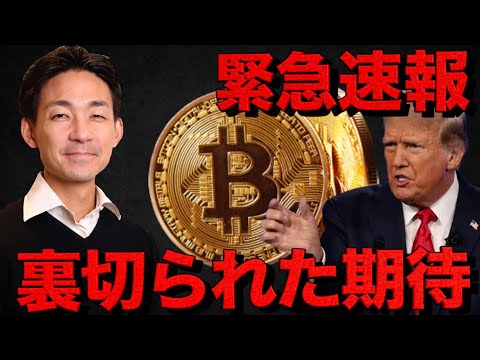 【悲惨】仮想通貨は急落。裏切られた期待。（動画）