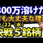 米国株S&P500急落で、資産300万が溶けた！9月22日(水)の注目株・注目銘柄を解説（動画）