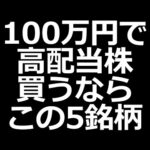 100万円で高配当株 この5銘柄【年間4万3000円の配当金！】（動画）