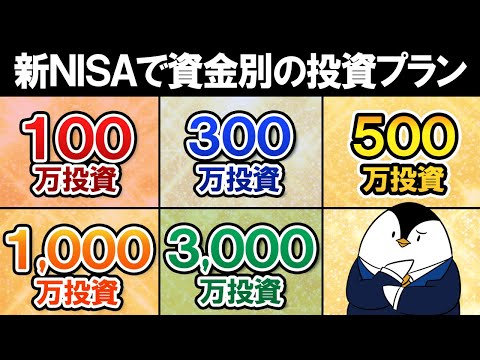 【よくある質問】新NISAでまとまった資金別の投資プランは？100万・300万・500万・1,000万・3,000万のケースで解説（動画）