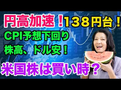 【円高加速！１３８円台】株高、ドル安！米国株は買い時なのか？（動画）