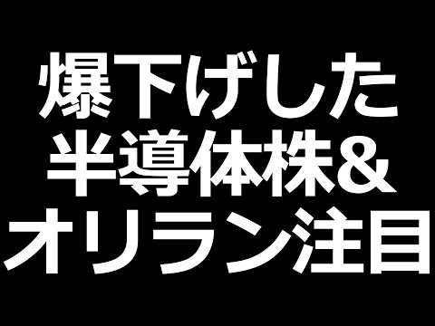 爆下げ株＆オリエンタルランドなど決算（動画）