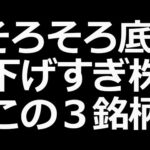 さすがに株価下げすぎな気がする ３銘柄（動画）