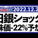 ドル円130円台へ急落！日銀ショック今後の見通しは？S&P500来年3000まで下落予想解説と共に今週の米国株式相場を振り返ります【米国株投資】2022.12.24（動画）